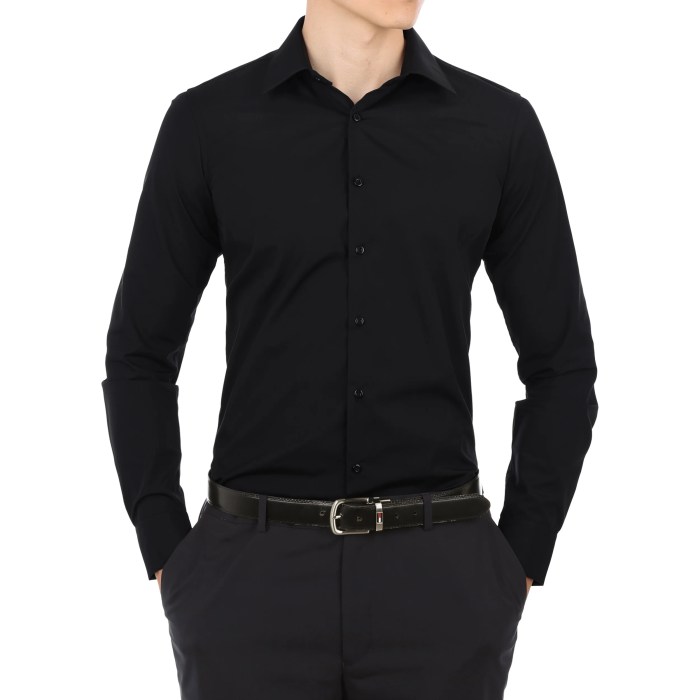 Black dress shirts slim fit men