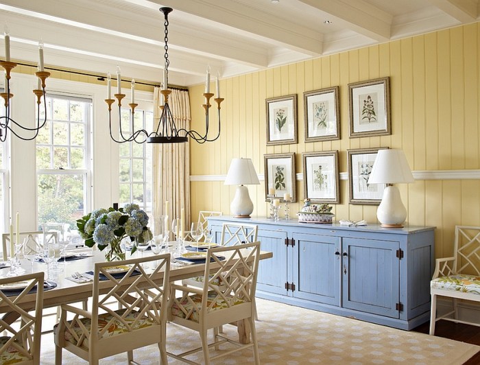 How to decorate a yellow dining room