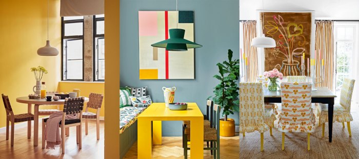 How to decorate a yellow dining room