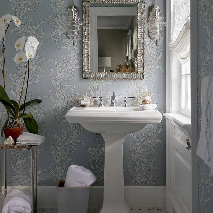 How to decorate a red powder room